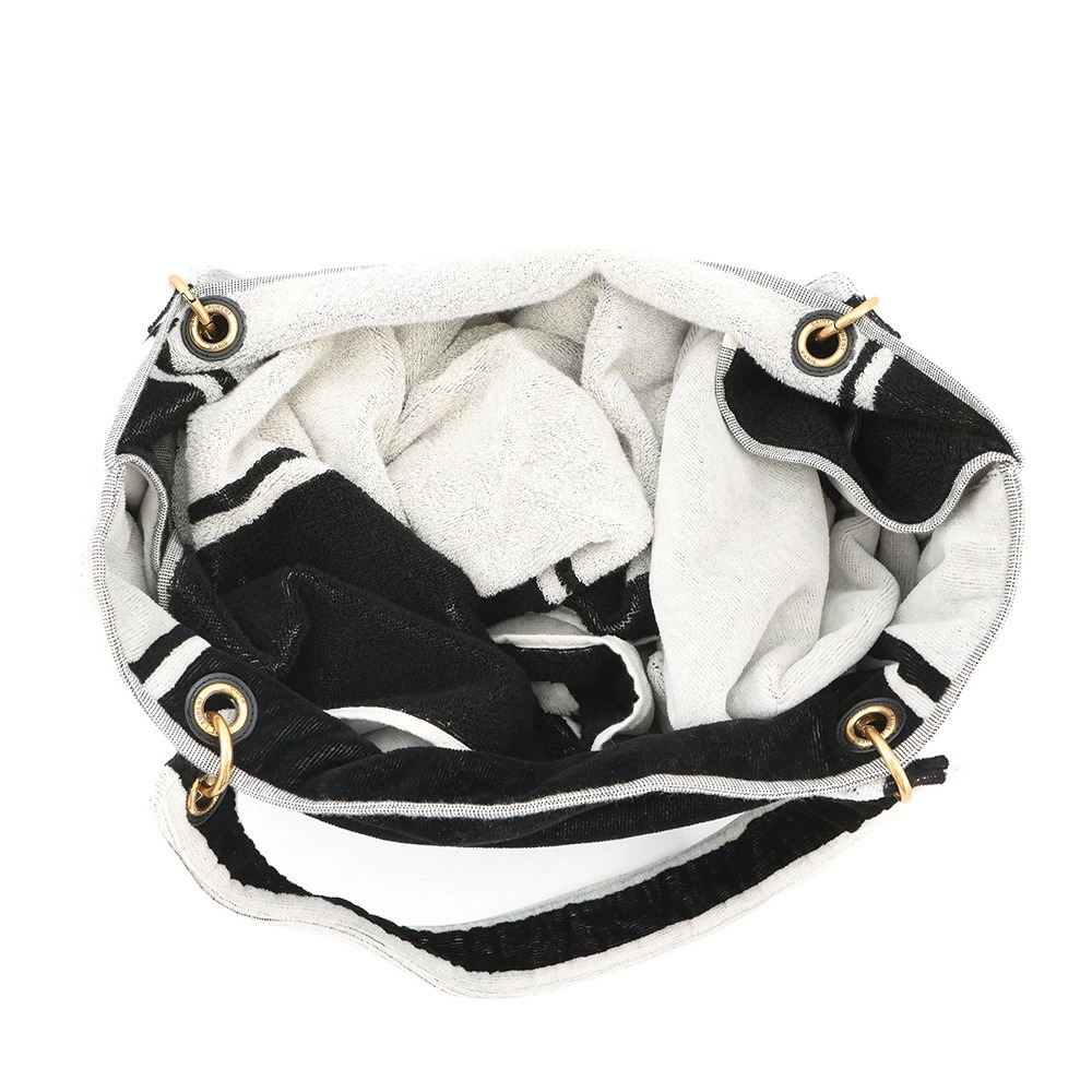 Saint Laurent Paris Tote Bag RIVE GAUCHE Towel Black White - Picture 5 of 12